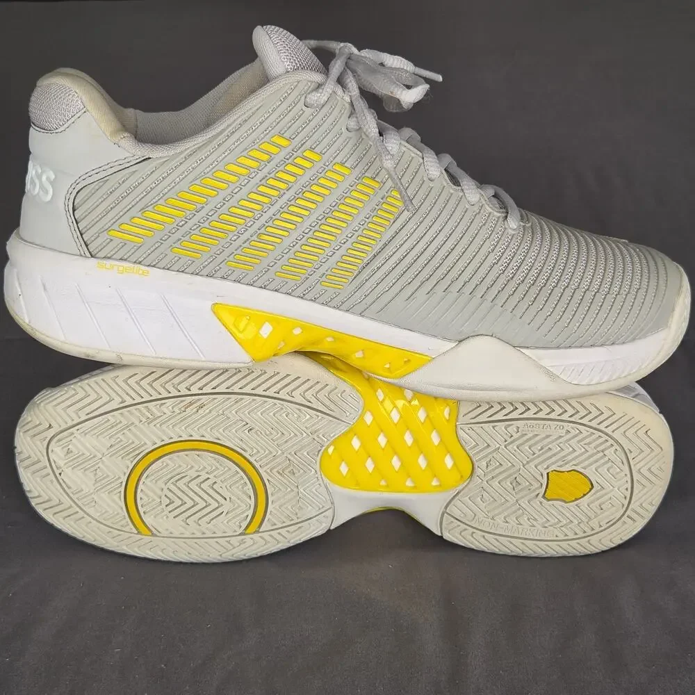K Swiss Hypercourt Express 2 Womens US 11 White Gray Yellow Athletic Shoes